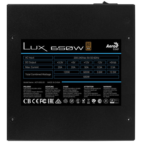 EAN 4718009156241 - Aerocool LUX 650W unidad de fuente de alimentación 20+4 pin ATX ATX imagen 4