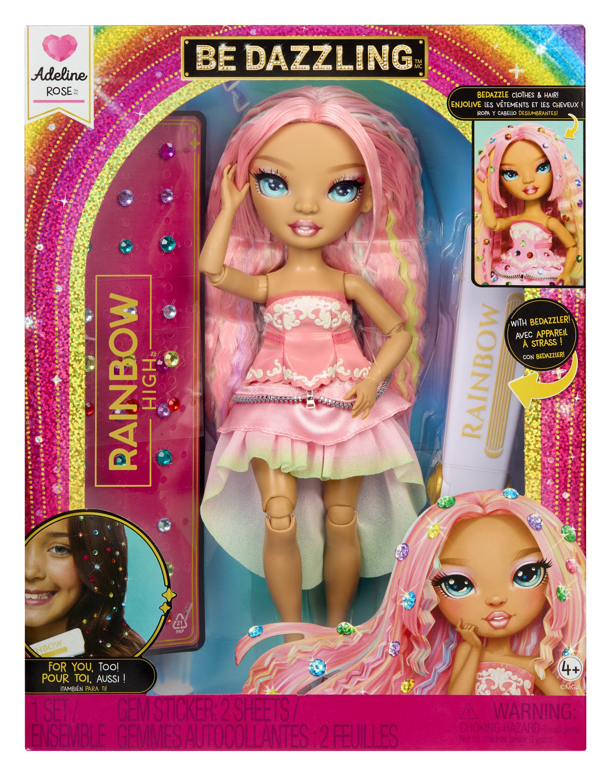 Mga Entertainment Rainbow High Be Dazzling Fashion Dolls - Adeline Rose, Muñeca 597797-Euc