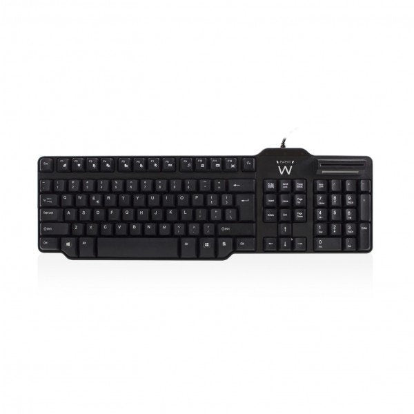 Ewent Teclado Con Cable Usb - Lector De Tarjetas Inteligentes - Cable De 1.5m - Disposicion Italiana Qwerty It -