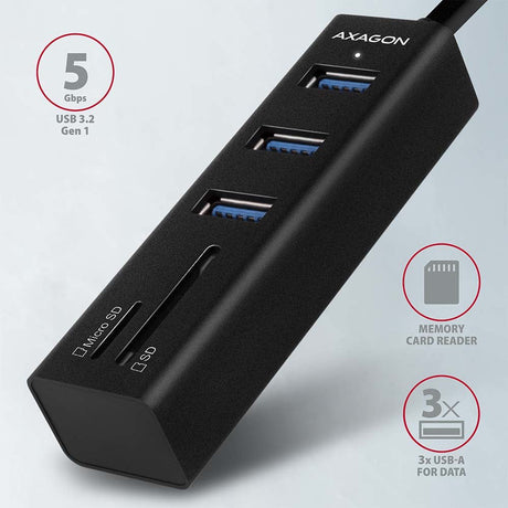 EAN 8595247905581 - Axagon HMA-CR3A base para portátil y replicador de puertos Alámbrico USB 3.2 Gen 1 (3.1 Gen 1) Type-A Neg imagen 2