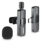 Microfono Hama De Solapa Inalambrico - 2200 Ohm - Usb-C - Sujeccion Con Clip - Negro