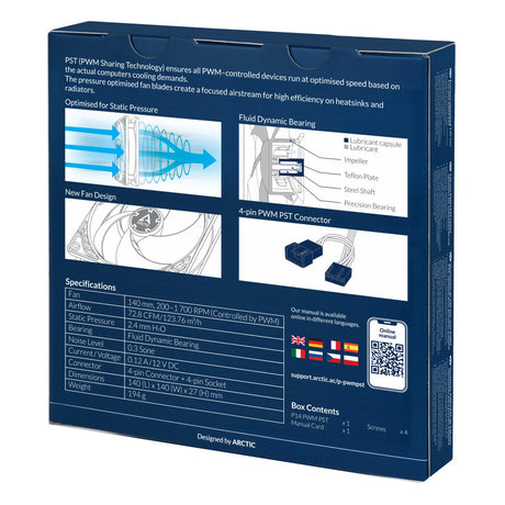 EAN 4895213703116 - ARCTIC P14 PWM PST Carcasa del ordenador Ventilador 14 cm Blanco imagen 5