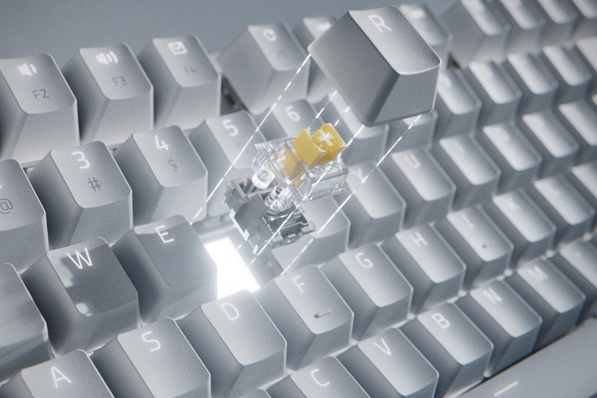 Razer Pro Type Ultra, Teclado Blanco/Gris, Aleman, Razer Yellow Rz03-04110300-R3g1