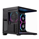 Caja Pc Micro-Atx Semitorre Einarex Sm300 Rgb C-Templado Negra Excs-Sm-300r-B