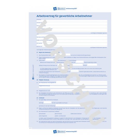 Avery Zweckform Arbeitsvertrag - A4 (210 X