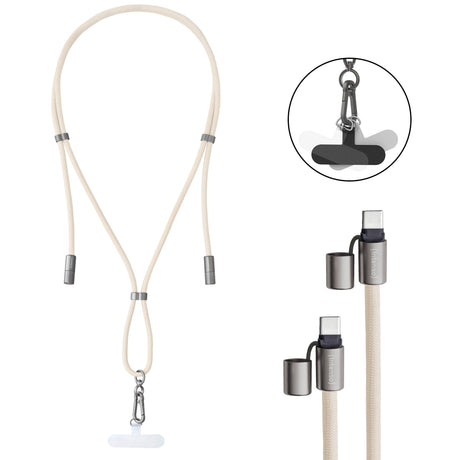 EAN 4034303037100 - Intenso Handykette als Lade- + Datenkabel USB-C bis 1,65m beige cable USB USB C imagen 1