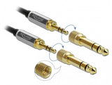 Delock Spiralcable 3,5 Mm 3 Pin Klinkenstecker Zu Klinkenstecker Mit Schraubadapter 3 M