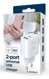EAN 8716309129558 - Gembird TA-UC-2AC12-01 cargador de dispositivo móvil Smartphone, Reloj inteligente, Tableta Blanco Corrie imagen 9