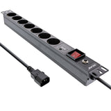 Regleta Inline De 19", 7 Vías, Protección Contra Sobretensiones Y Sobrecargas, Interruptor