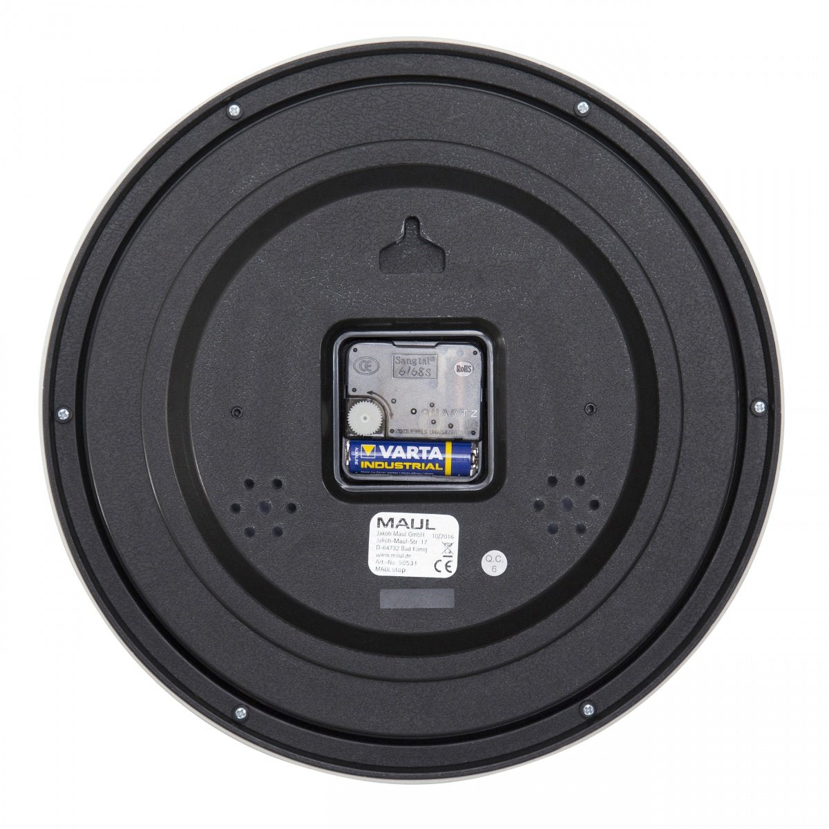 Maul 9053195 Reloj De Mesa O Pared Reloj De Cuarzo Círculo Plata, Blanco