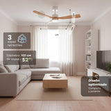 Ventilador De Techo Grunkel Skystyle52 35w 3 Aspas 132cm 6 Velocidades