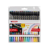 Edding 1200 Metallic And Glitter Pack De 15 Rotuladores - Punta Redonda - Trazo Metallic 1-3mm, Glitter 3mm - Tinta Con