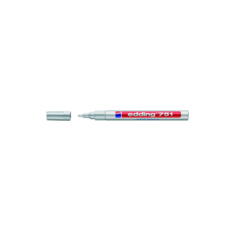 Edding Marcador Permanente Tinta Opaca 751 Plata