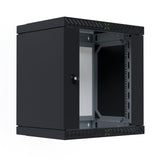 Armario De Pared X-Rack De 19" Con Puerta De Vidrio De 400-600 Mm, 12u, Color Negro.