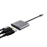 Conversor Trust Dalyx 3 In 1 Usb Tipo-C Macho Hdmi Hembra Usb Usb Tipo-C Pd 10cm Gris