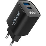 Inline® Usb Pd Power Supply, Gan Charger, 2-Port, Usb-C + Usb-A, 30w, W/ Display