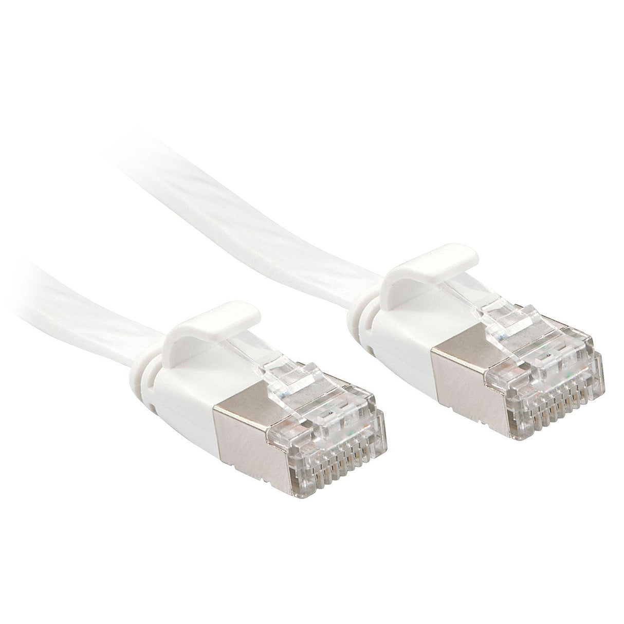 Lindy Cable De Red Cat6a U/Ftp Flachband Blanco 3.00m