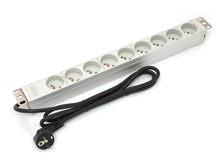 EAN 5907772590478 - Digitus A-19-STRIP-3-IMP unidad de distribución de energía (PDU) 9 salidas AC 1U Blanco imagen 2