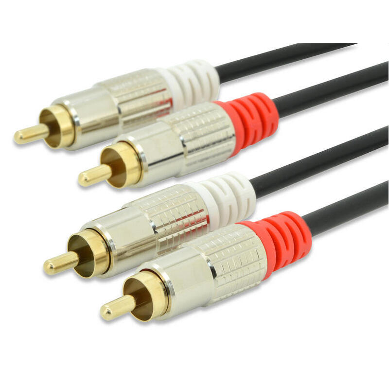 Ednet 2.5m Rca X 2 M/M Cable De Audio 2,5 M 2 X Rca Negro