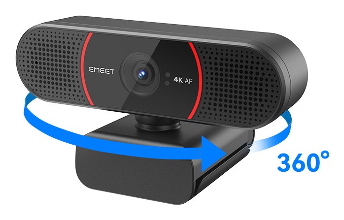 Emeet C960 4k Negro/Rojo Autoenfoque Micrófono Webcam