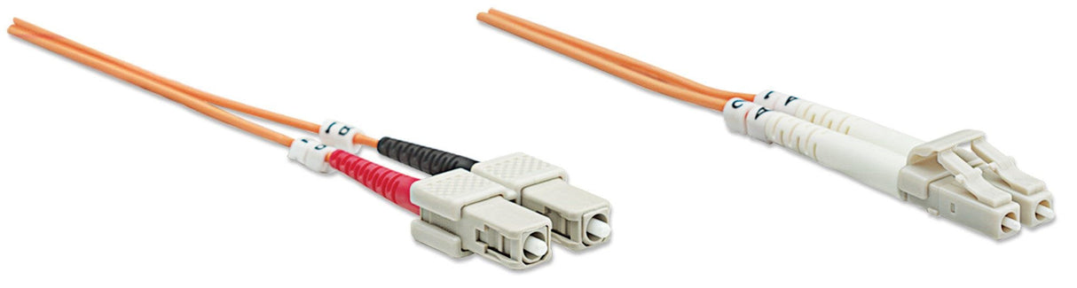 Intellinet 5.0m Lc-Sc M/M Cable De Fibra Optica 5 M Om2 Naranja