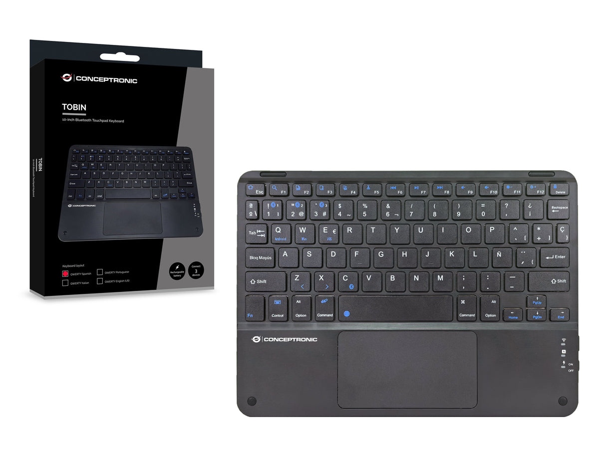 Conceptronic Wireless Teclado, Layout Spanisch 10" Negro