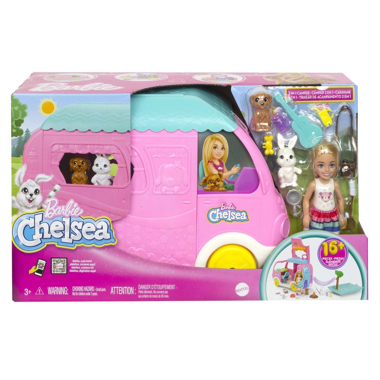 Mattel Barbie Chelsea 2-En-1 Camper Vehículo De Juguete