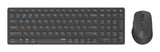 Pack Teclado Y Mouse Rapoo Wireless Y Bluetooth 9700m 2,4ghz Bt 4.0 Bt 5.0 Ultradelgado 1600 Dpi Bateria Gris Oscuro Multi Mo