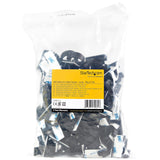 Startech.Com 100 Clips De Gestión De Cableado Adhesivos Negro Organizador De Cableado Para Escritorios/Oficinas Mordaza De Nylon Autoadhesiva Con Clasificación Contra Fuego Ul/94v-2 (Cbmcc3) Clips Para Cables Negro Conforme A La Taa (Paquet