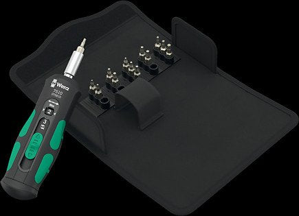 Destornillador Dinamométrico Wera 7510/14 Juego De Herramientas Safe-Torque Speed ??Para Plaquitas Intercambiables De Carburo Negro/Verde, 14 Piezas, En Una Robusta Bolsa Plegable 5075840001