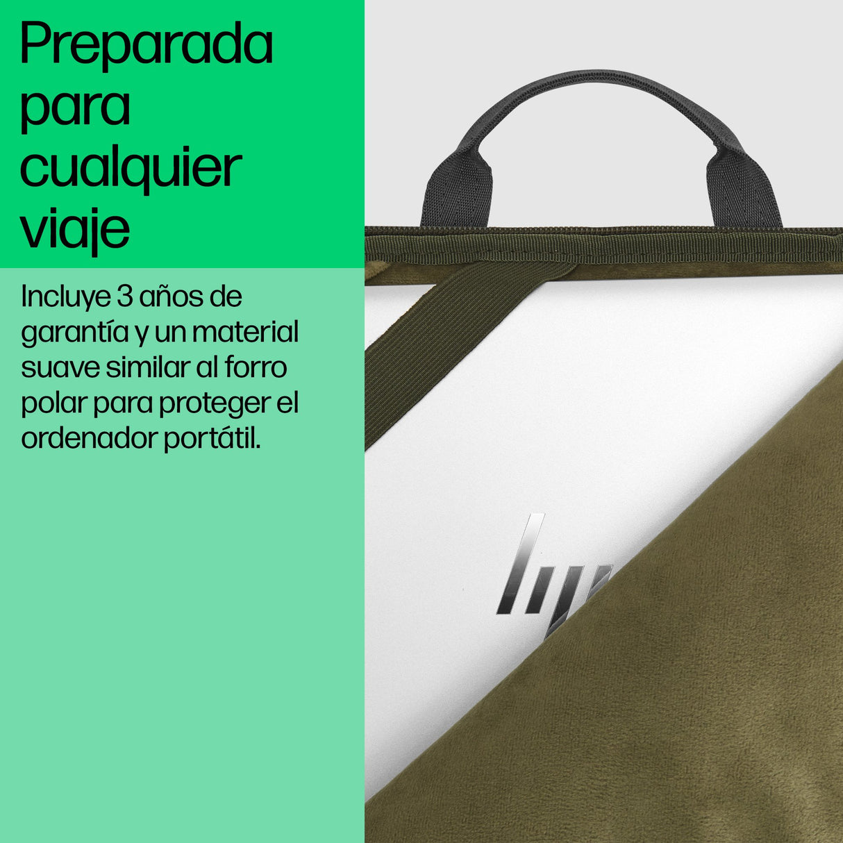 EAN 0197961660456 - HP 15.6 Modular Laptop Sleeve 39,6 cm (15.6") Verde, Gris imagen 5