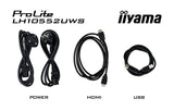 265,7cm 104.6" (5120x2160) Iiyama Lh10552uws-B1ag 21:9 5k Uw Ips 8ms 60hz Hdmi Displayport Usb-C Rj45 Rs-232c Vesa Speaker Wifi Black