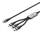 Cable Unitek C14101agy01-1.5m Usb-C 3in1 To Lightning Usb-C Micro Usb Multi Charging Black