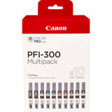 Canon Pfi-300 Cartucho De Tinta 10 Pieza(S) Original Negro, Azul, Cian, Gris, Magenta, Foto Negro, Foto Magenta, Rojo, Amarillo