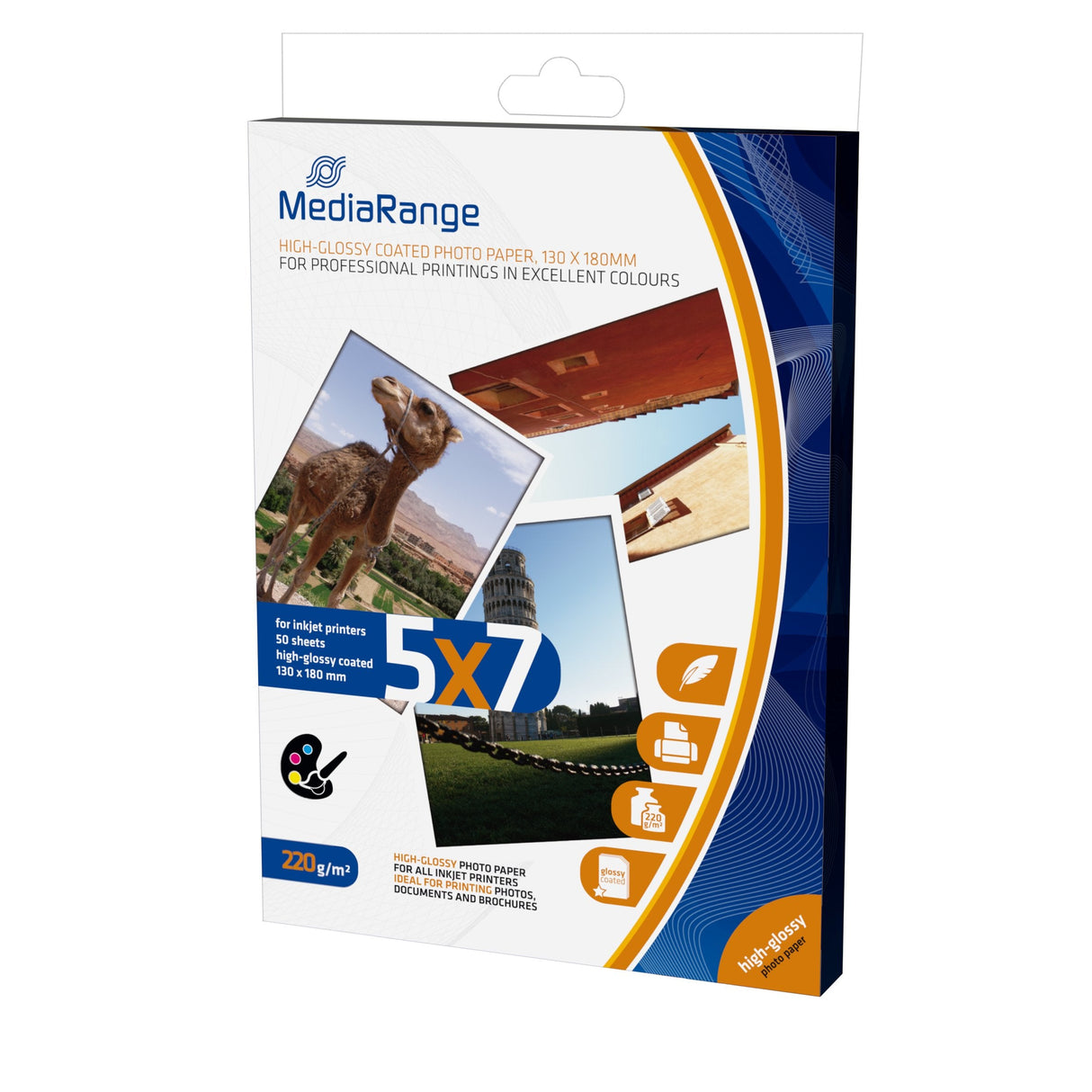 Mediarange Mrink114 Papel Fotográfico Blanco Brillo