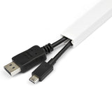 Startech.Com Canaleta Sólida De Gestón De Cableado Con Cinta Adhesiva Y Tapa, 19 Mm An X 11 Mm Al - 1 M Lar, Cubierta De Pvc O Conducto De Pared Para Cables De Red O Alimentación - Para Un Máximo De 6 Cables - Ul (Cable Management Raceway W