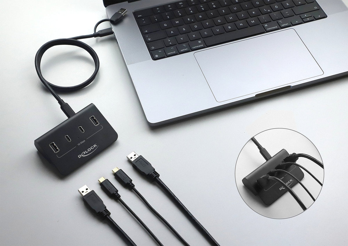 Hub Delock Usb 10 Gbps Con 2 Usb-C Und 2 Usb-A Ports