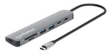 EAN 766623190442 - Manhattan 190442 base para portátil y replicador de puertos Alámbrico USB 3.2 Gen 1 (3.1 Gen 1) Type-C Gri imagen 1