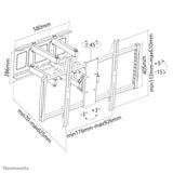 Neomounts Lfd-W8000 Tv Monitor Wallmount 60-100" Max 100kg Full Motion Tilt Swivel Vesa900x600 Public Universal