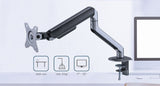 Gembird Desk Mounted Adjustable Monitor Arm Space Grey