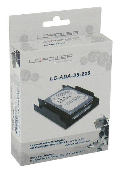 Lc-Power Lc-Ada-35-225, Adaptador De Disco Duro, 2x 2,5" Aud 3,5", Negro