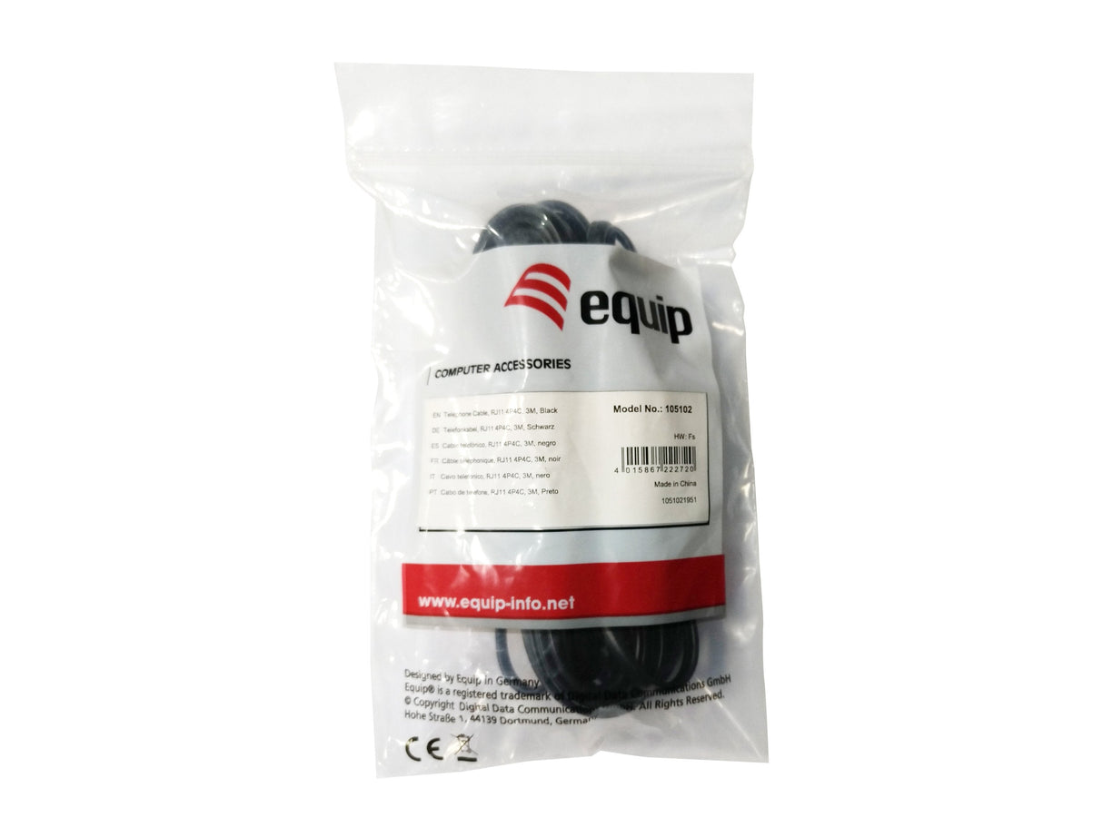 Equip 105104 Cable Telefónico 5 M Negro