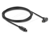 Delock Toslink Cable Stecker 90° Gewinkelt Auf Stecker Gerade, Ø 4 Mm, 2 M, Schwarz