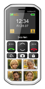 Beafon Sl290pro Lte - 4g, Plateado Line, Móvil Con Teclas Grandes, Negro-Blanco