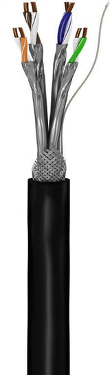 Cable De Red Exterior Goobay Cat.7 S/Ftp Pimf Negro, 100 Metros 52768