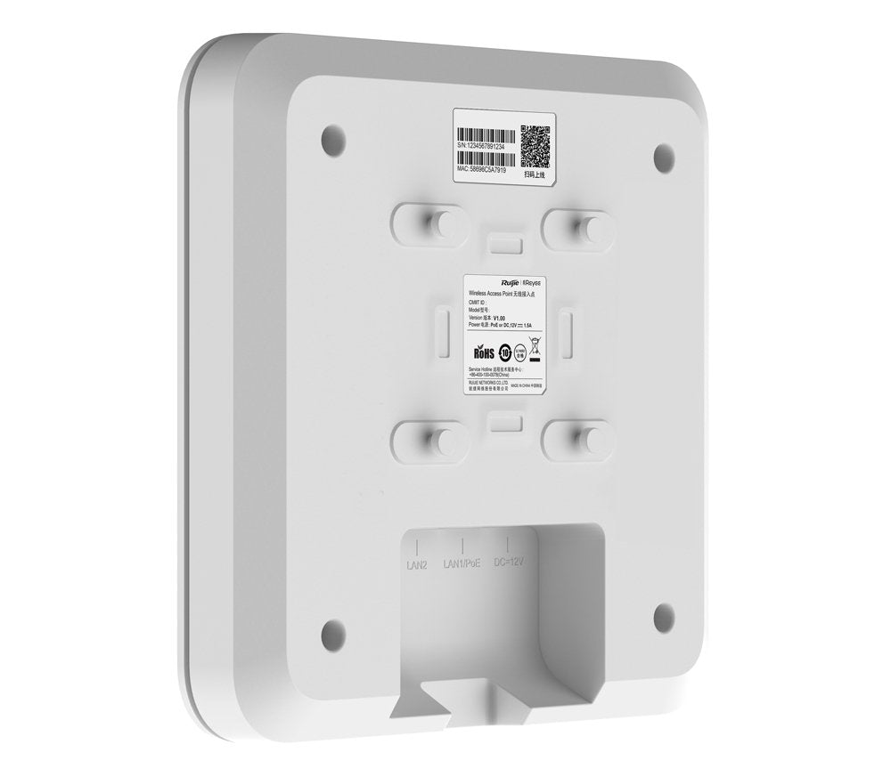 Reyee Ax1800 Wi-Fi 6 Dual-Band Gigabit Ceiling Mount Indoor Ap, Dual Gigabit Lan Uplink Ports, Buil