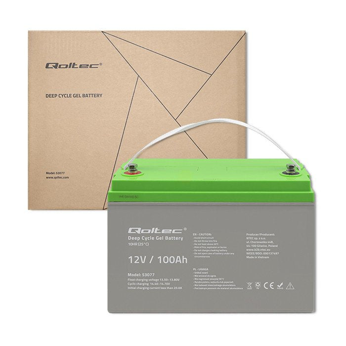 Qoltec Akumulator Zelowy Deep Cycle  12v  100ah