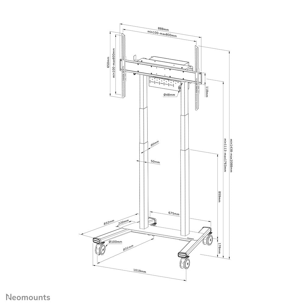 EAN 8717371449728 - Neomounts FL55-875WH1 soporte para pantalla de señalización 2,54 m (100") Blanco imagen 20