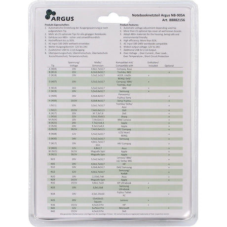 EAN 4260455641326 - Inter-Tech ARGUS NB-90SA adaptador e inversor de corriente Interior 90 W Negro imagen 5