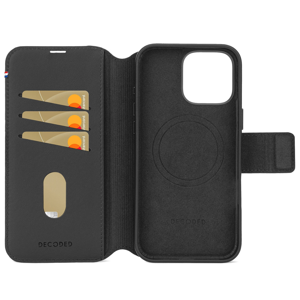Decoded Leather Detachable Wallet Iphone 16 Pro Max Black